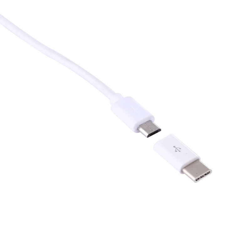 Micro USB Female to USB-C / Type-C Male Connector Adapter(White)