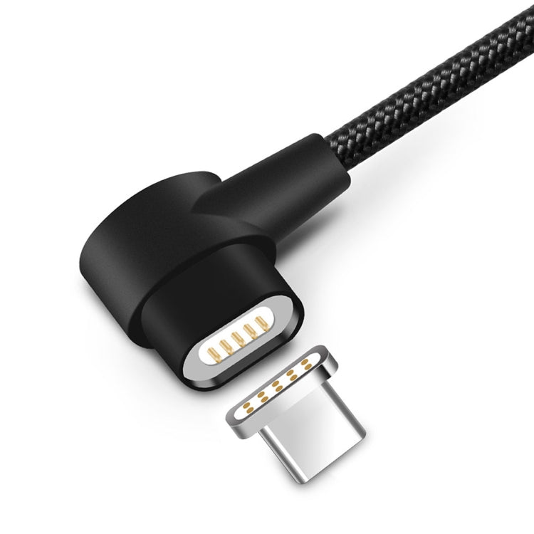 YAOMAISI Q13 1m USB-C / Type-C to USB L-Type Nylon Weave Data Sync Charging Cable, For Galaxy S8 & S8 + / LG G6 / Huawei P10 & P10 Plus / Xiaomi Mi 6 & Max 2 and other Smartphones(Black)