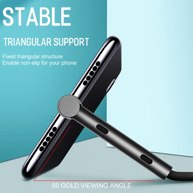 ROCK 1.2m USB to Type-C Metal Weave Style Fast Charging & Sync Bracket Data Cable, For Galaxy, Huawei, Xiaomi, LG, HTC and Other Smart Phones(Black)