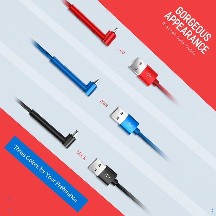 ROCK 1.2m USB to Type-C Metal Weave Style Fast Charging & Sync Bracket Data Cable, For Galaxy, Huawei, Xiaomi, LG, HTC and Other Smart Phones(Black)