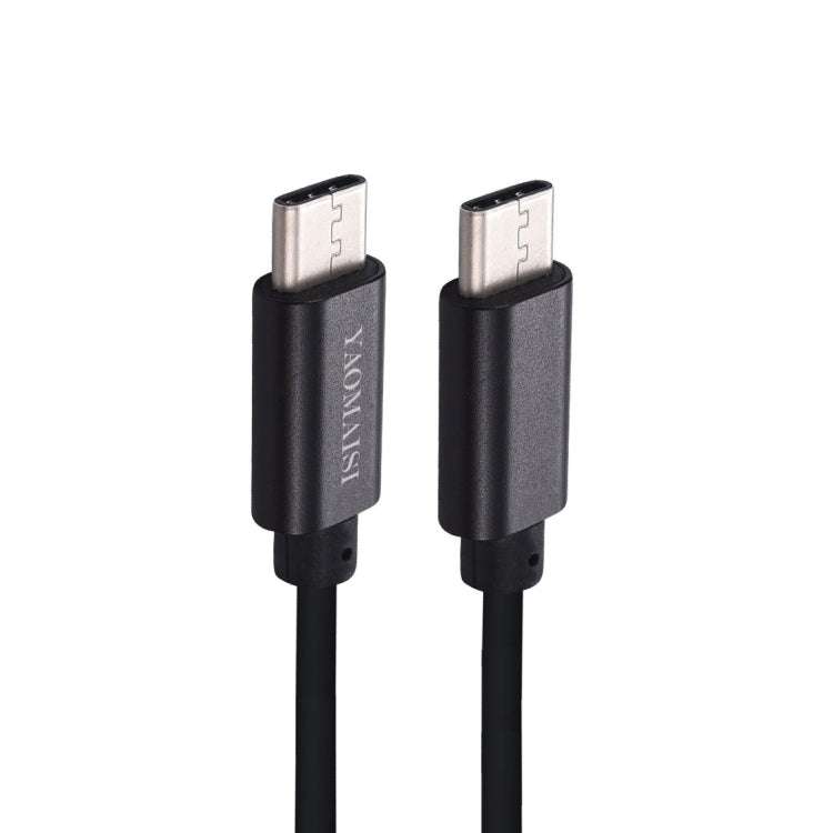 YAOMAISI 1m 3A Output Aluminium Alloy Type-C to Type-C Data Transfers Charging Data Cable, For Galaxy, Huawei, Xiaomi, LG, HTC and Other Smart Phones, Rechargeable Devices(Black)