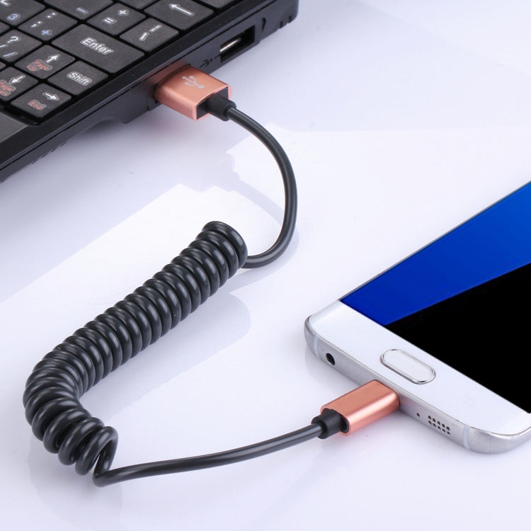 30cm to 100cm High Speed Spring Style Micro USB to USB 2.0 Flexible Elastic Spring Coiled Cable USB Data Sync Cable , For Galaxy, Huawei, Xiaomi, LG, HTC, Sony and Other Smart Phones
