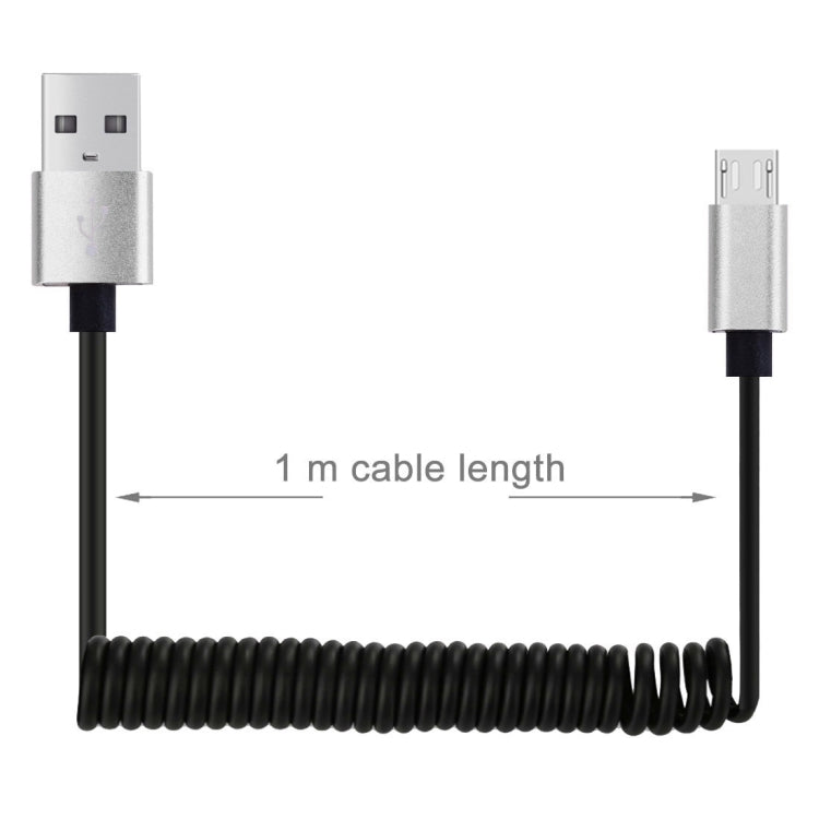 30cm to 100cm High Speed Spring Style Micro USB to USB 2.0 Flexible Elastic Spring Coiled Cable USB Data Sync Cable , For Galaxy, Huawei, Xiaomi, LG, HTC, Sony and Other Smart Phones