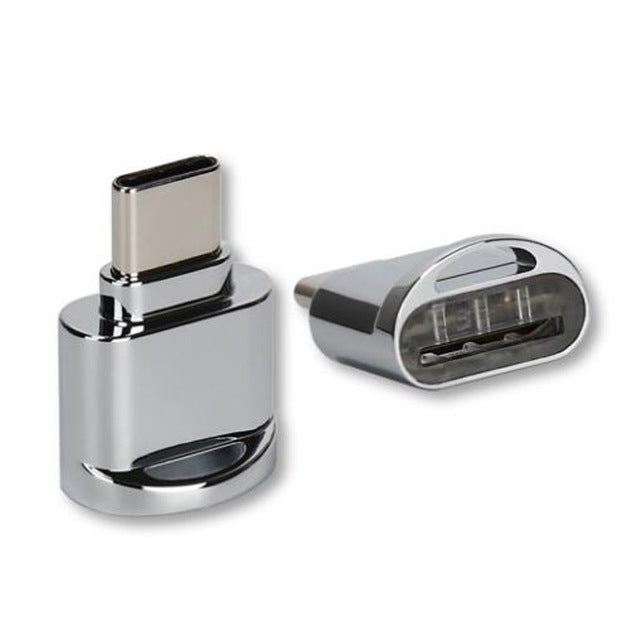 TF Card to USB-C / Type-C Male Aluminum Alloy OTG Adapter with Keychain