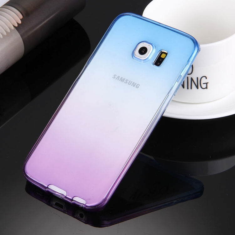 For Galaxy S6 Edge / G925 Double-sided Gradient Color TPU Protective Case Back Cover