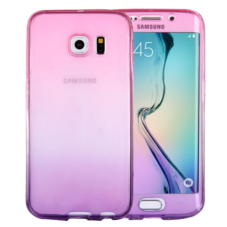 For Galaxy S6 Edge / G925 Double-sided Gradient Color TPU Protective Case Back Cover