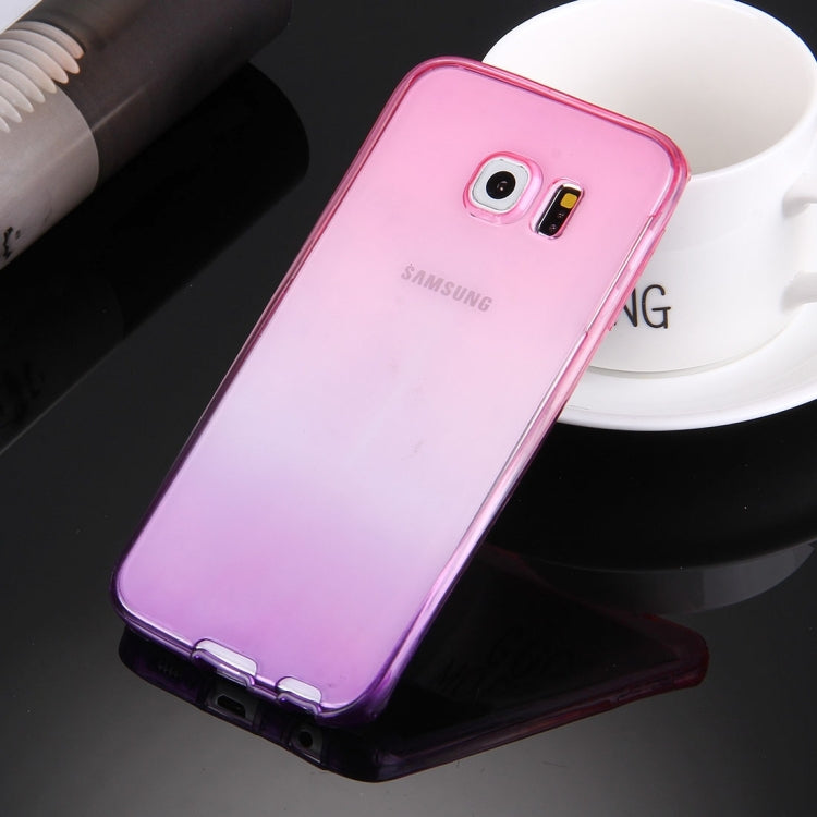 For Galaxy S6 Edge / G925 Double-sided Gradient Color TPU Protective Case Back Cover
