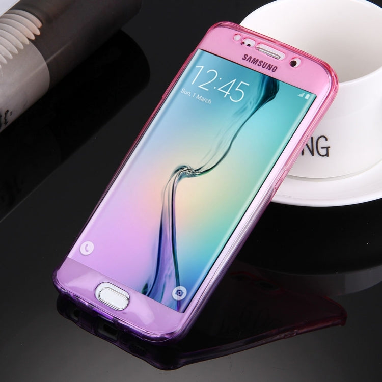 For Galaxy S6 Edge / G925 Double-sided Gradient Color TPU Protective Case Back Cover