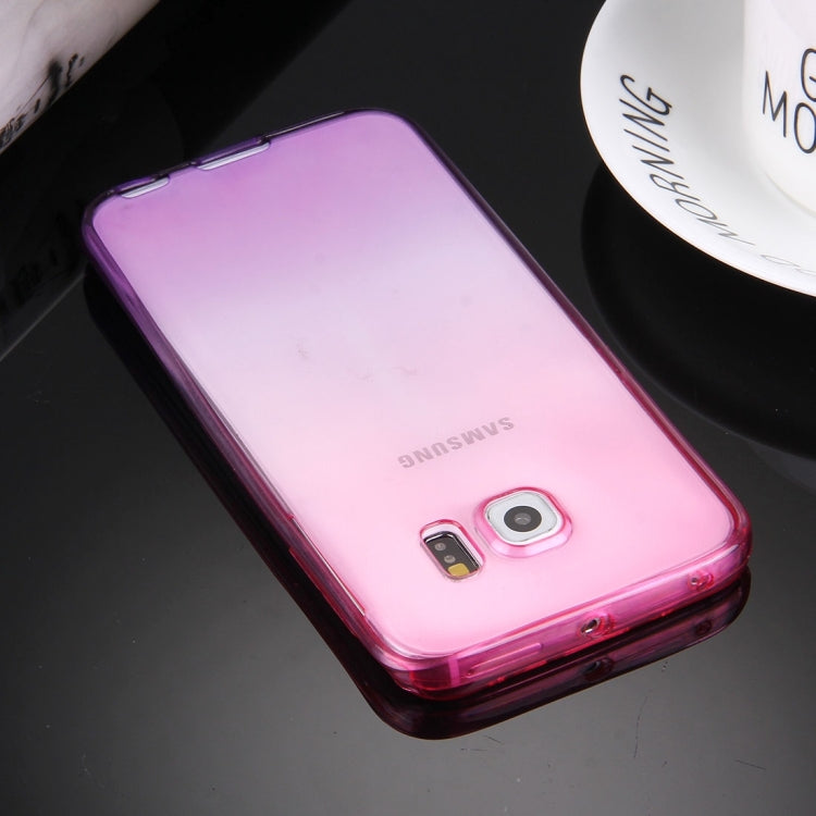 For Galaxy S6 Edge / G925 Double-sided Gradient Color TPU Protective Case Back Cover