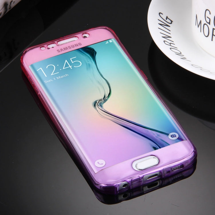 For Galaxy S6 Edge / G925 Double-sided Gradient Color TPU Protective Case Back Cover