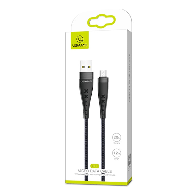 USAMS US-SJ251 U11 Micro USB High Swing Data Cable, Length: 1.2m (Black)