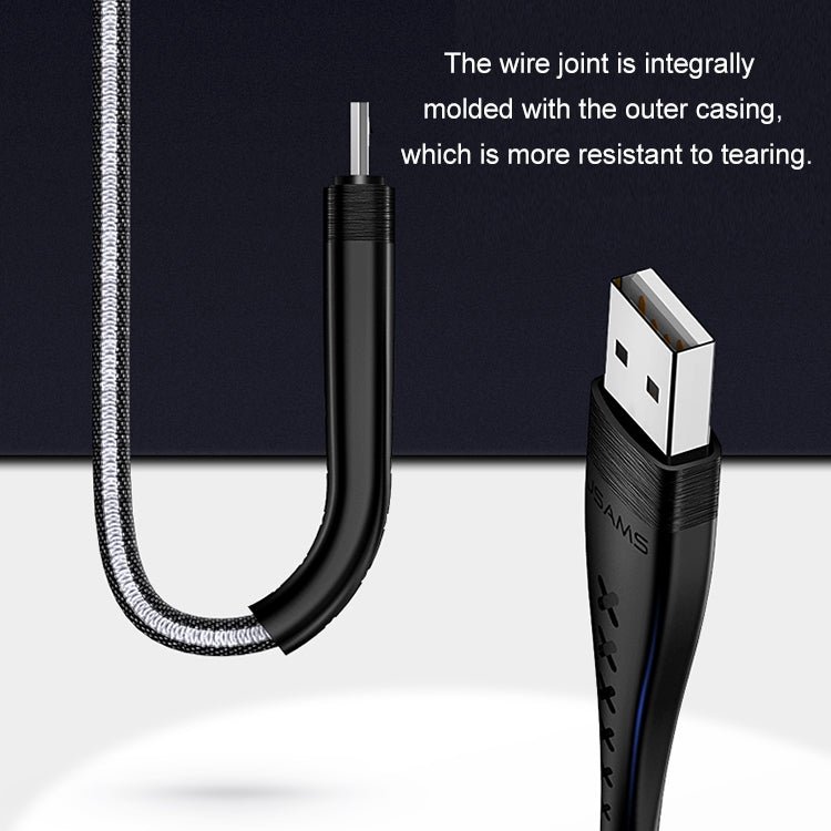 USAMS US-SJ251 U11 Micro USB High Swing Data Cable, Length: 1.2m (Black)