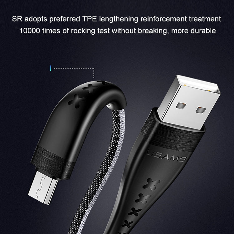 USAMS US-SJ251 U11 Micro USB High Swing Data Cable, Length: 1.2m (Black)