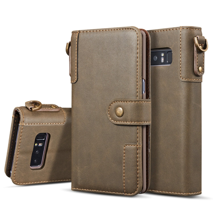 For Galaxy Note 8 Retro Cowhide Texture Horizontal Flip Case with Card Slots & Wallet & Holder & Hand Strap
