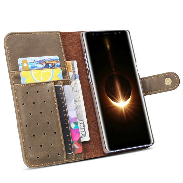 For Galaxy Note 8 Retro Cowhide Texture Horizontal Flip Case with Card Slots & Wallet & Holder & Hand Strap