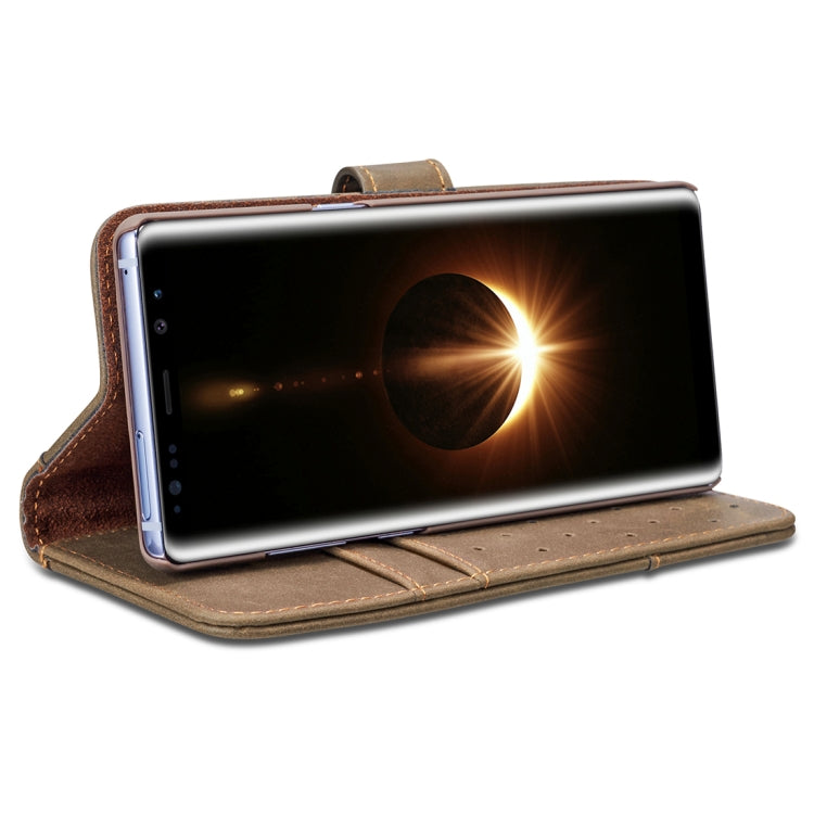 For Galaxy Note 8 Retro Cowhide Texture Horizontal Flip Case with Card Slots & Wallet & Holder & Hand Strap