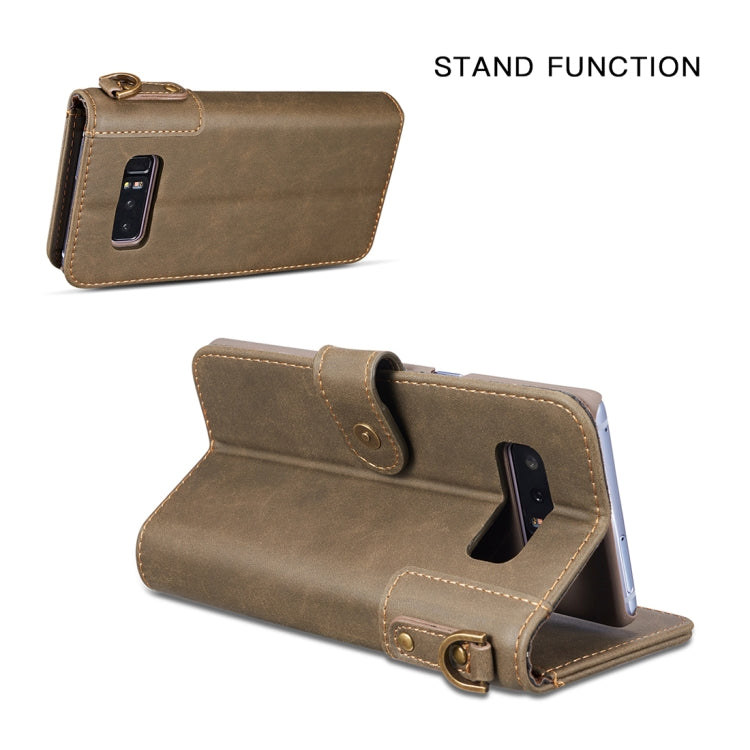 For Galaxy Note 8 Retro Cowhide Texture Horizontal Flip Case with Card Slots & Wallet & Holder & Hand Strap