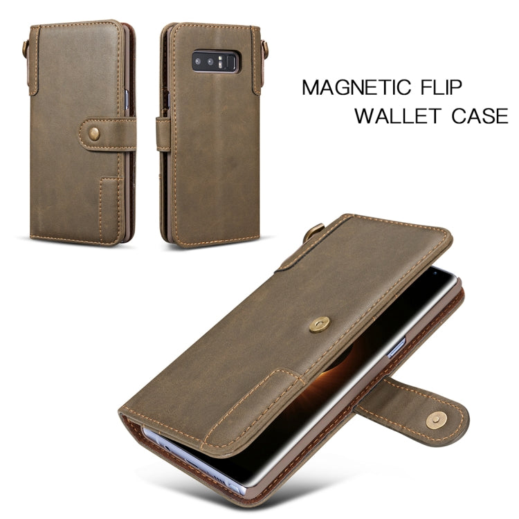 For Galaxy Note 8 Retro Cowhide Texture Horizontal Flip Case with Card Slots & Wallet & Holder & Hand Strap