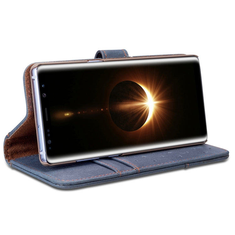 For Galaxy Note 8 Retro Cowhide Texture Horizontal Flip Case with Card Slots & Wallet & Holder & Hand Strap