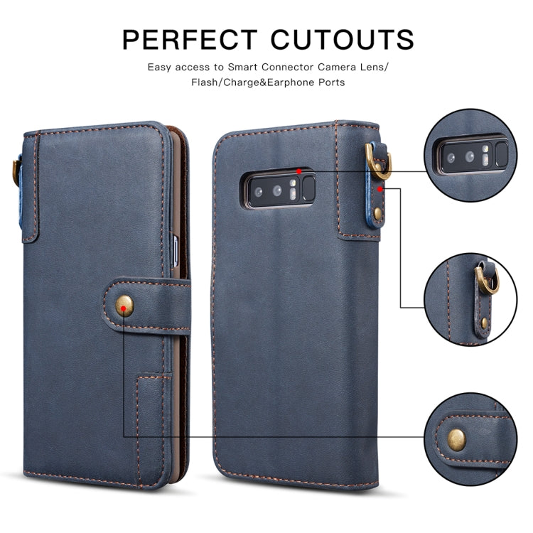 For Galaxy Note 8 Retro Cowhide Texture Horizontal Flip Case with Card Slots & Wallet & Holder & Hand Strap