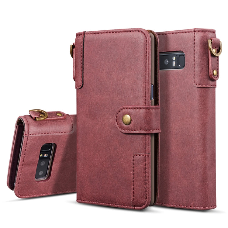 For Galaxy Note 8 Retro Cowhide Texture Horizontal Flip Case with Card Slots & Wallet & Holder & Hand Strap
