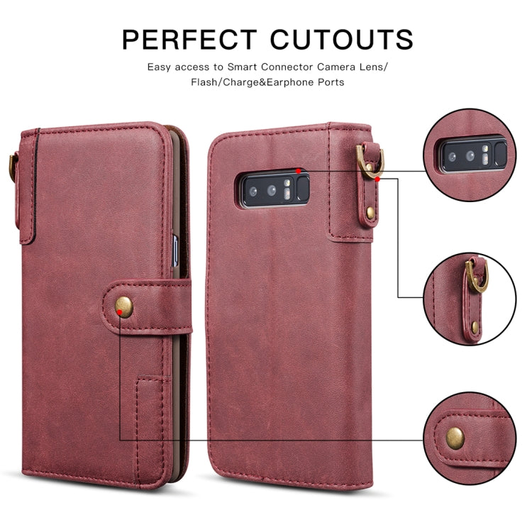 For Galaxy Note 8 Retro Cowhide Texture Horizontal Flip Case with Card Slots & Wallet & Holder & Hand Strap
