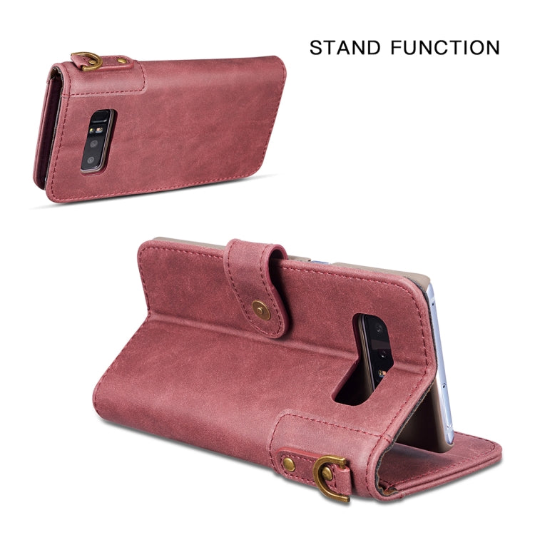 For Galaxy Note 8 Retro Cowhide Texture Horizontal Flip Case with Card Slots & Wallet & Holder & Hand Strap