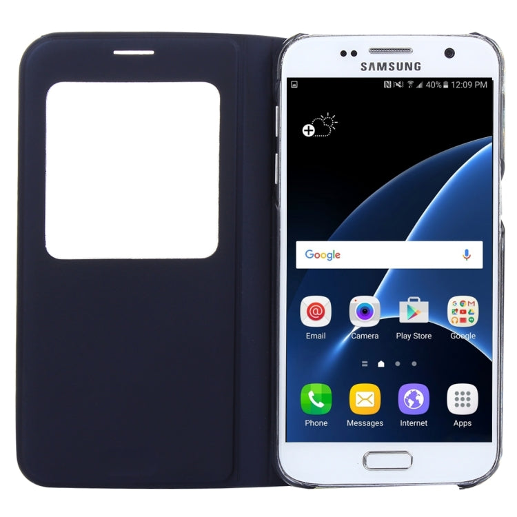 For Galaxy S7 / G930 Horizontal Flip Leather Case with Call Display ID
