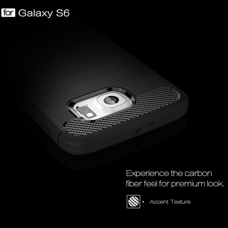 For Galaxy S6 / G920 Brushed Texture Fiber TPU Rugged Armor Protective Case