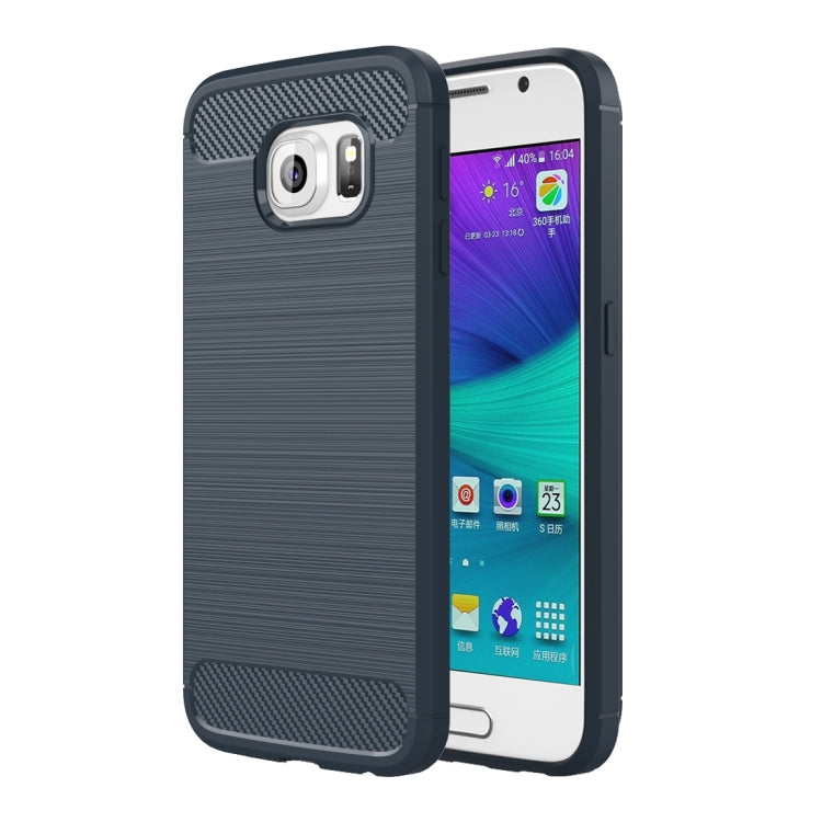 For Galaxy S6 / G920 Brushed Texture Fiber TPU Rugged Armor Protective Case