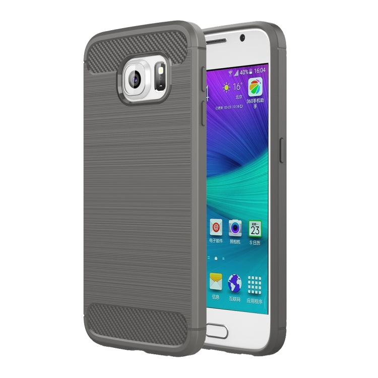 For Galaxy S6 / G920 Brushed Texture Fiber TPU Rugged Armor Protective Case