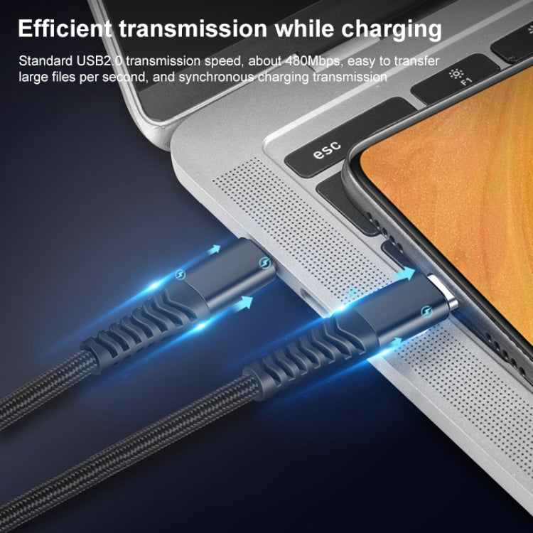 Type-C Weave Style Charging Data Cable(Black)