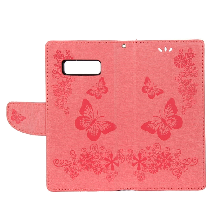 For Galaxy Note 8 Pressed Flowers Butterfly Pattern Horizontal Flip Leather Case with Holder & Card Slots & Wallet & Lanyard