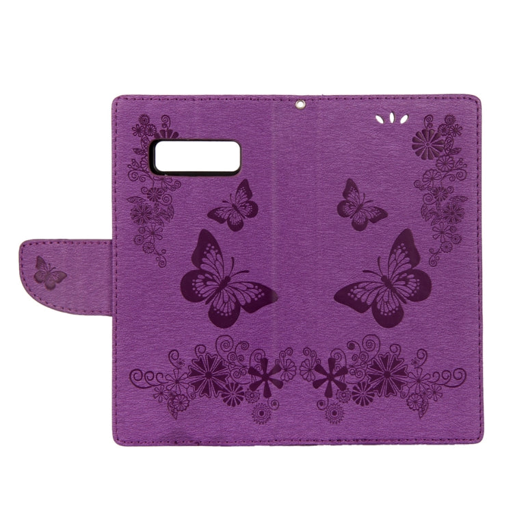 For Galaxy Note 8 Pressed Flowers Butterfly Pattern Horizontal Flip Leather Case with Holder & Card Slots & Wallet & Lanyard