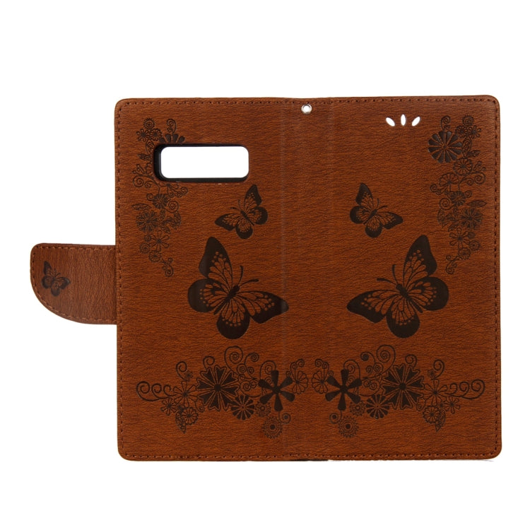 For Galaxy Note 8 Pressed Flowers Butterfly Pattern Horizontal Flip Leather Case with Holder & Card Slots & Wallet & Lanyard