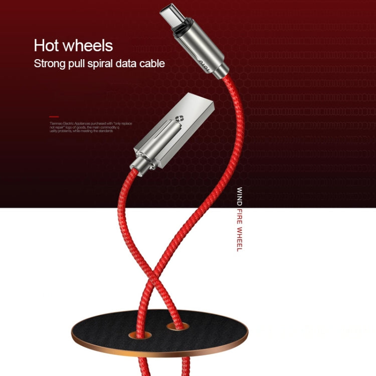 TOTUDESIGN BTA-014 Hot Wheels Series 2.4A USB to USB-C /Type-C Leather Cable, Cable Length: 1m