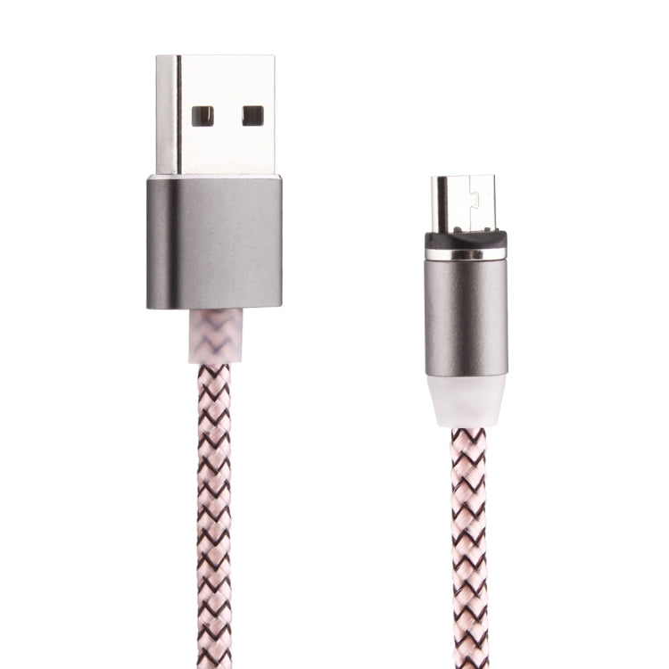 360 Degree Rotation 1m Weave Style Micro USB to USB 2.0 Strong Magnetic Charger Cable with LED Indicator