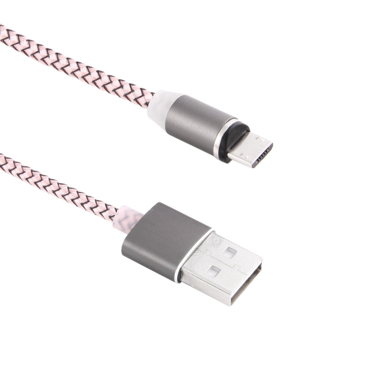 360 Degree Rotation 1m Weave Style Micro USB to USB 2.0 Strong Magnetic Charger Cable with LED Indicator