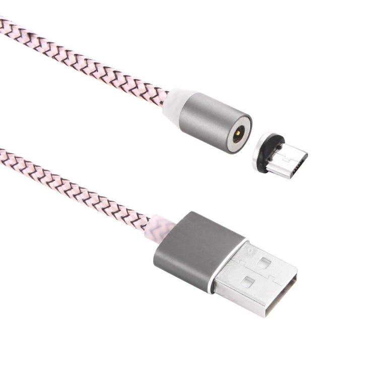 360 Degree Rotation 1m Weave Style Micro USB to USB 2.0 Strong Magnetic Charger Cable with LED Indicator