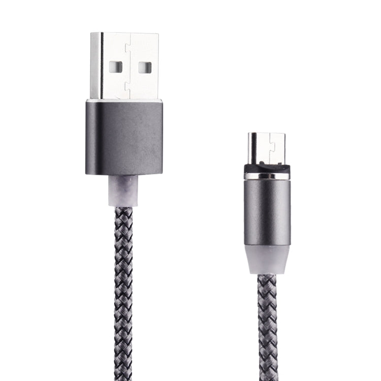 360 Degree Rotation 1m Weave Style Micro USB to USB 2.0 Strong Magnetic Charger Cable with LED Indicator