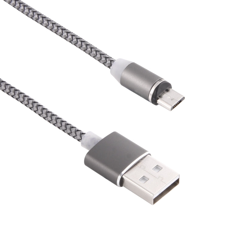 360 Degree Rotation 1m Weave Style Micro USB to USB 2.0 Strong Magnetic Charger Cable with LED Indicator