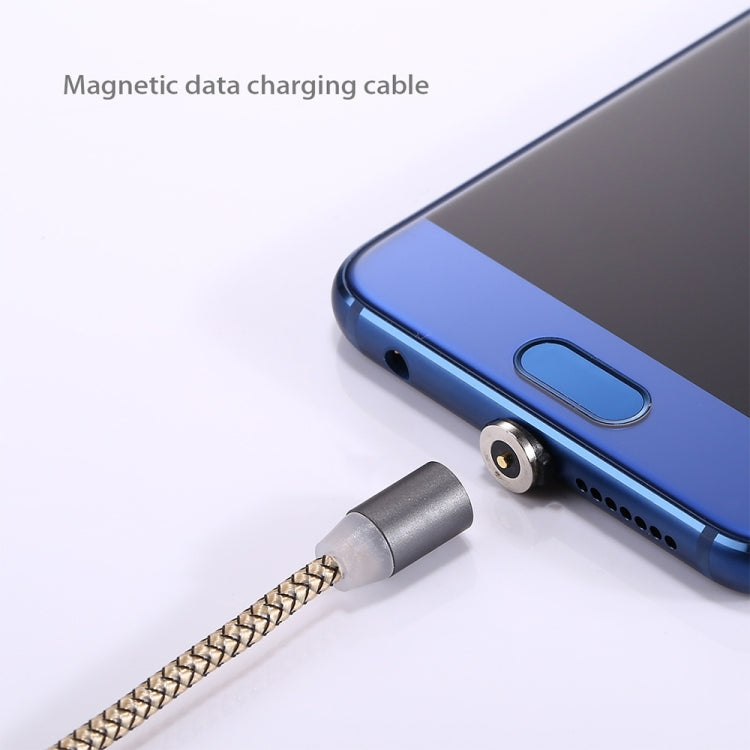 360 Degree Rotation 1m Weave Style Micro USB to USB 2.0 Strong Magnetic Charger Cable with LED Indicator