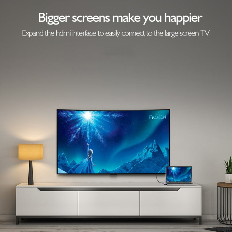 Basix T6 6 in 1 USB-C / Type-C to USB3.0x2 Type-Cx1 HUB Adapter with HDMI Output, SD Card Reader,Micro SD for Type-C Channel Computers and Phones(Grey)