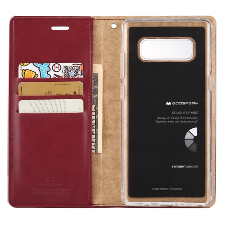 GOOSPERY BLUE MOON FLIP For Galaxy Note 8 Crazy Horse Texture Horizontal Flip Leather Case with Holder & Card Slots & Wallet