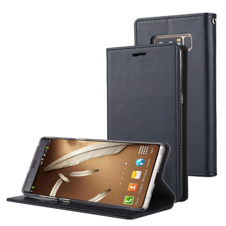 GOOSPERY BLUE MOON FLIP For Galaxy Note 8 Crazy Horse Texture Horizontal Flip Leather Case with Holder & Card Slots & Wallet