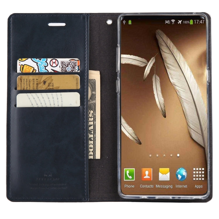 GOOSPERY BLUE MOON FLIP For Galaxy Note 8 Crazy Horse Texture Horizontal Flip Leather Case with Holder & Card Slots & Wallet