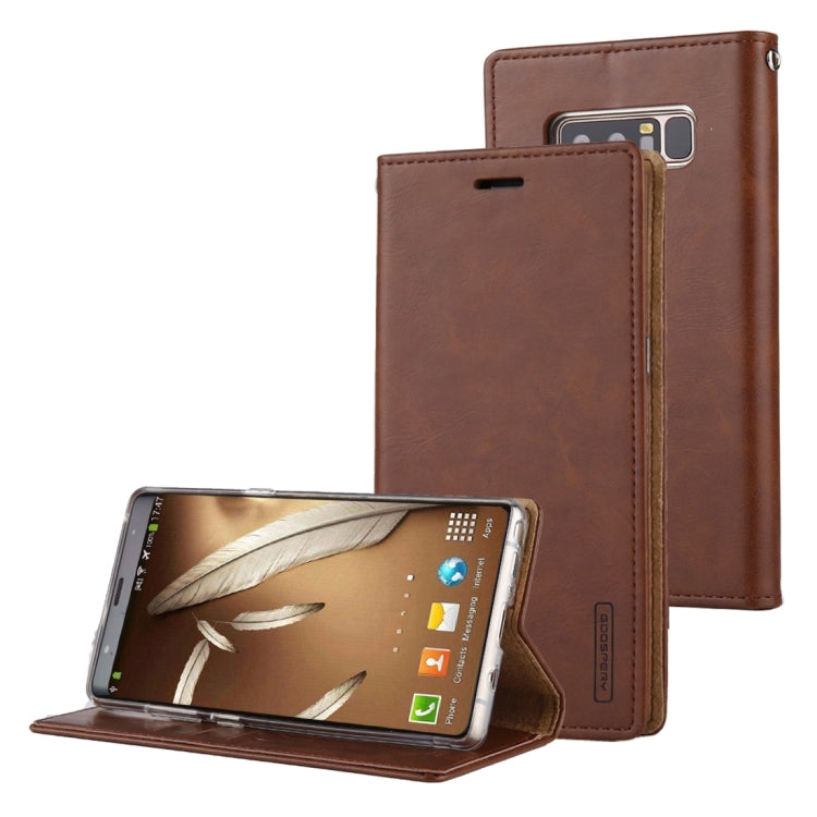 GOOSPERY BLUE MOON FLIP For Galaxy Note 8 Crazy Horse Texture Horizontal Flip Leather Case with Holder & Card Slots & Wallet