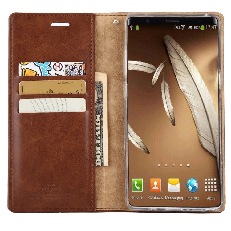 GOOSPERY BLUE MOON FLIP For Galaxy Note 8 Crazy Horse Texture Horizontal Flip Leather Case with Holder & Card Slots & Wallet