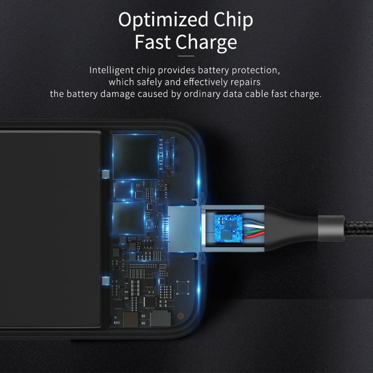 ROCK 1m USB-C / Type-C to USB Metal Weave Style Fast Charging Data Cable