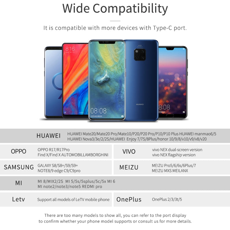 ROCK 1m USB-C / Type-C to USB Metal Weave Style Fast Charging Data Cable